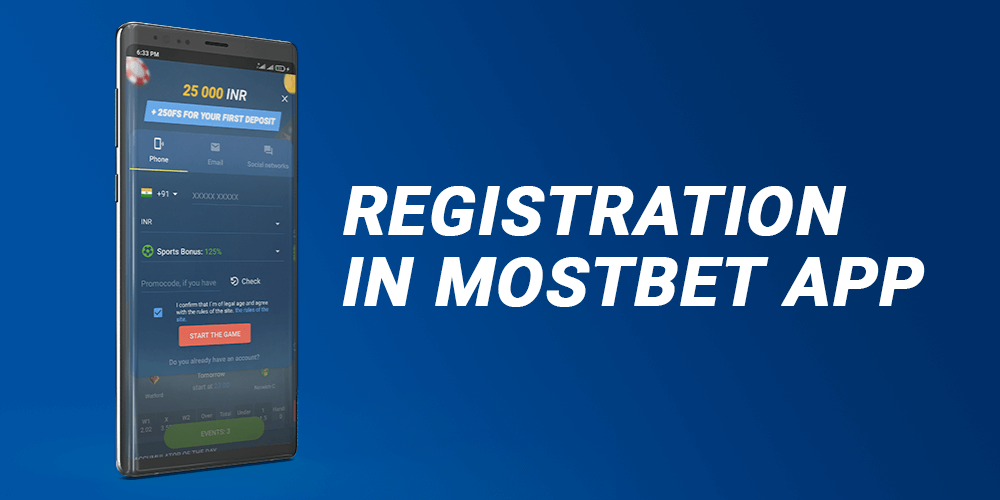 Înregistrare în aplicația Mostbet