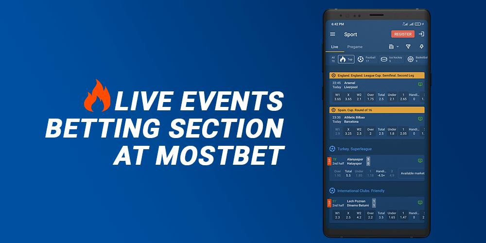 Mostbet-da jonli voqealarga tikish