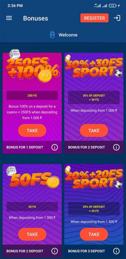 Available types of bonuses for new Mostbet players