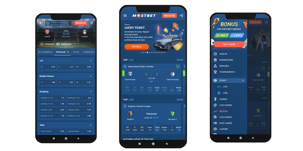 Pobierz aplikację Mostbet na Androida lub iPhone'a, aby rozpocząć obstawianie online i grać w gry kasynowe.