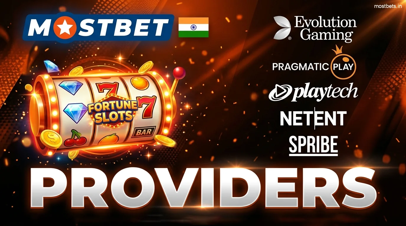 Popular casino game providers on the Mostbet India website